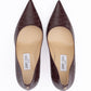 Jimmy Choo Burgundy Croco Embossed Leather Agnes Pumps