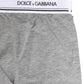 Dolce & Gabbana Gray Logo Waistband Cotton Men Boxer Underwear
