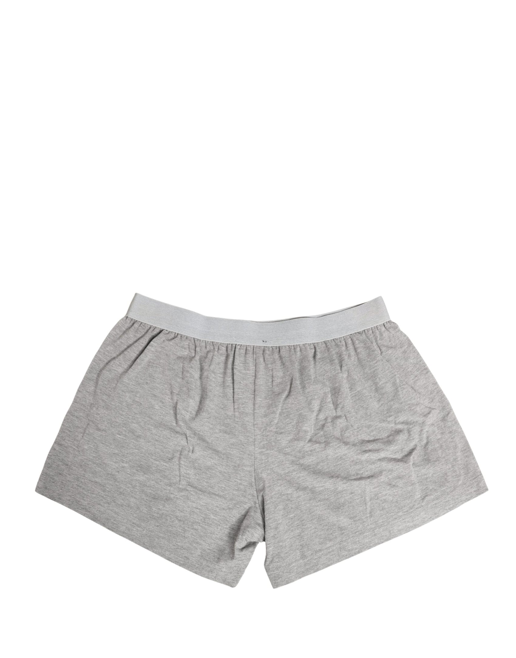 Dolce & Gabbana Gray Logo Waistband Cotton Men Boxer Underwear