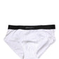 Dolce & Gabbana White Black Logo Waistband Men Brief Underwear