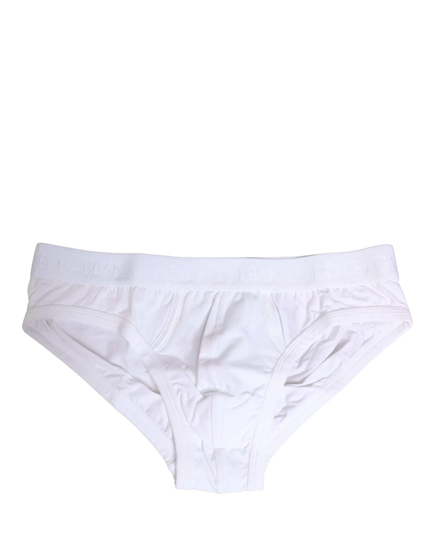 Dolce & Gabbana White Logo Waistband Cotton Men Brief Underwear