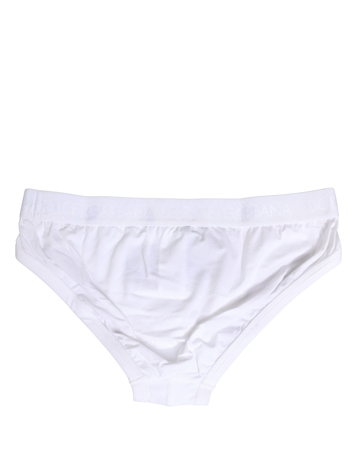 Dolce & Gabbana White Logo Waistband Cotton Men Brief Underwear