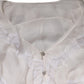 Dolce & Gabbana White LongSleeve Lace Trim Ruffled Blouse Top