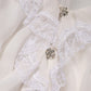 Dolce & Gabbana White LongSleeve Lace Trim Ruffled Blouse Top