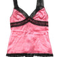 Dolce & Gabbana Pink Silk Satin Lace Trim Lingerie Top Sleepwear