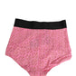 Dolce & Gabbana Pink Cotton DG Logo High Waist Girdle Underwear