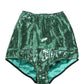 Dolce & Gabbana Green Sequin Nylon High Waist Girdle Underwear