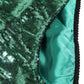 Dolce & Gabbana Green Sequin Nylon High Waist Girdle Underwear