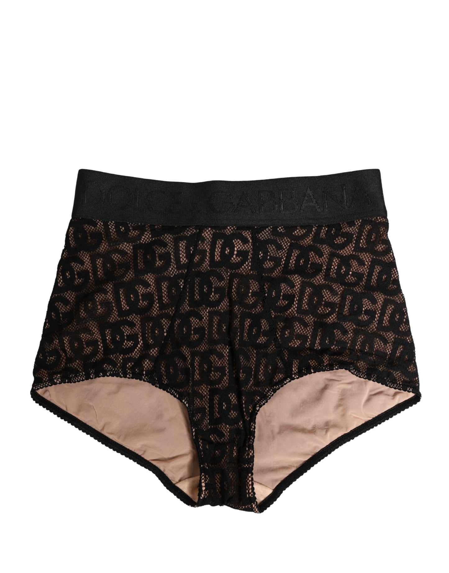 Dolce & Gabbana Black Cotton DG Logo High Waist Girdle Underwear