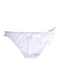 Dolce & Gabbana White Nylon DG Logo Plaque Bikini Bottom Swimwear