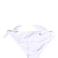Dolce & Gabbana White Nylon DG Logo Plaque Bikini Bottom Swimwear