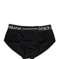 Dolce & Gabbana Black Nylon Stretch Coulotte Panty Underwear