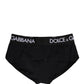 Dolce & Gabbana Black Nylon Stretch Coulotte Panty Underwear