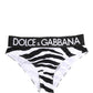 Dolce & Gabbana Black White Zebra Print Brief Panty Underwear
