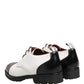 Cesare Paciotti Black White Leather Derby Shoes