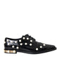 Dolce & Gabbana Black Leather Faux Pearl Dress Brogue Shoes