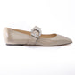 Jimmy Choo Taupe Grey Patent Leather Chery Ballet Flat