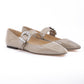 Jimmy Choo Taupe Grey Patent Leather Chery Ballet Flat