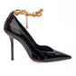 Jimmy Choo Black Patent Leather Diamond Talura 100 Pumps