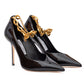 Jimmy Choo Black Patent Leather Diamond Talura 100 Pumps