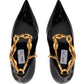 Jimmy Choo Black Patent Leather Diamond Talura 100 Pumps