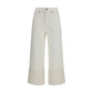 Tory Burch White Cotton Straight-Leg Jeans