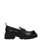 Versace Black Leather Platform Loafers