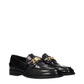 Versace Black Leather Slip-On Loafers