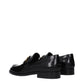 Versace Black Leather Slip-On Loafers