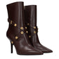 Versace Brown Leather Ankle Boots