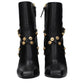 Versace Black Leather Ankle Boots