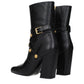 Versace Black Leather Ankle Boots
