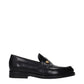 Versace Black Leather Slip-On Loafers