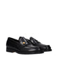 Versace Black Leather Slip-On Loafers