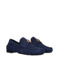 Versace Blue Leather Slip-On Loafers