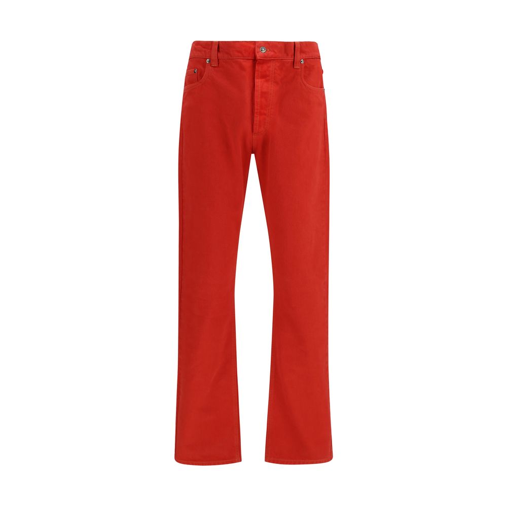 Versace Multicolor Cotton Straight-Leg Jeans