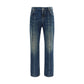 Versace Blue Cotton Straight-Leg Jeans
