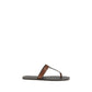 Saint Laurent Brown Calf Leather Bos Taurus Flip-Flop Sandals