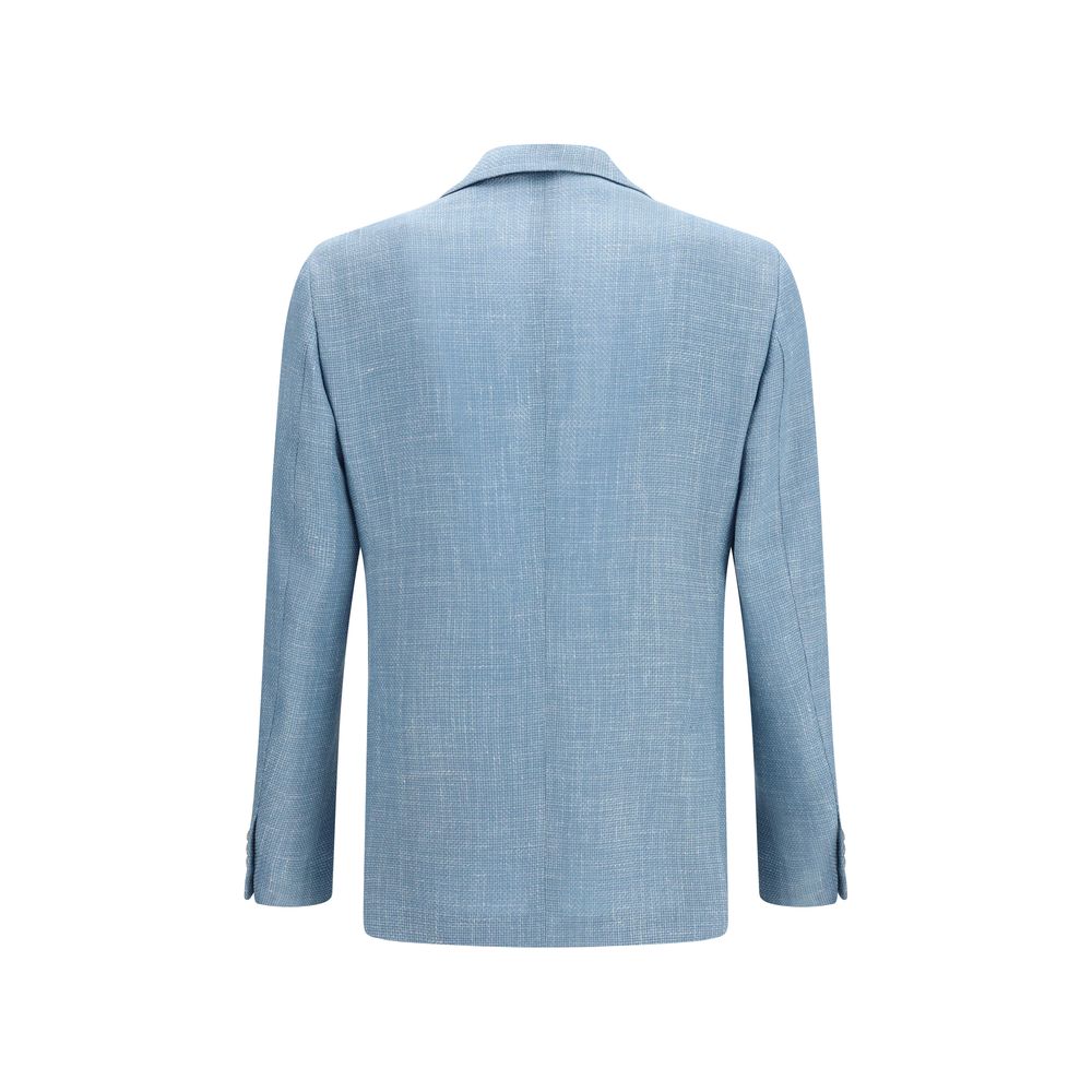 Lardini Blue Silk Blazer