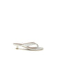 Stuart Weitzman White Calf Leather Bos Taurus Flat Sandals
