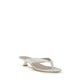 Stuart Weitzman White Calf Leather Bos Taurus Flat Sandals