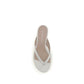 Stuart Weitzman White Calf Leather Bos Taurus Flat Sandals
