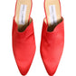 Dolce & Gabbana Red Suede Heel Mule Shoes