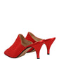 Dolce & Gabbana Red Suede Heel Mule Shoes