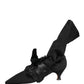 Dolce & Gabbana Black Suede Mid Calf Boots Shoes