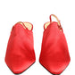 Dolce & Gabbana Red Suede Heel Slingback Shoes