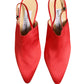 Dolce & Gabbana Red Suede Heel Slingback Shoes