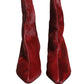 Dolce & Gabbana Burgundy Mid Calf Boots Shoes
