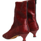 Dolce & Gabbana Burgundy Mid Calf Boots Shoes