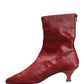 Dolce & Gabbana Burgundy Mid Calf Boots Shoes